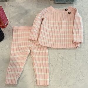 Osh kosh baby girl knitted sweater and pant set